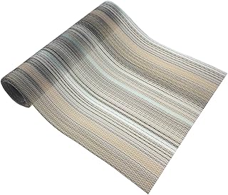 Aothpher PVC Heat-Resistent Multi-Color Oblong Table Runner Woven Vinyl Non-Slip for Dining Table, Approx 12" x60“