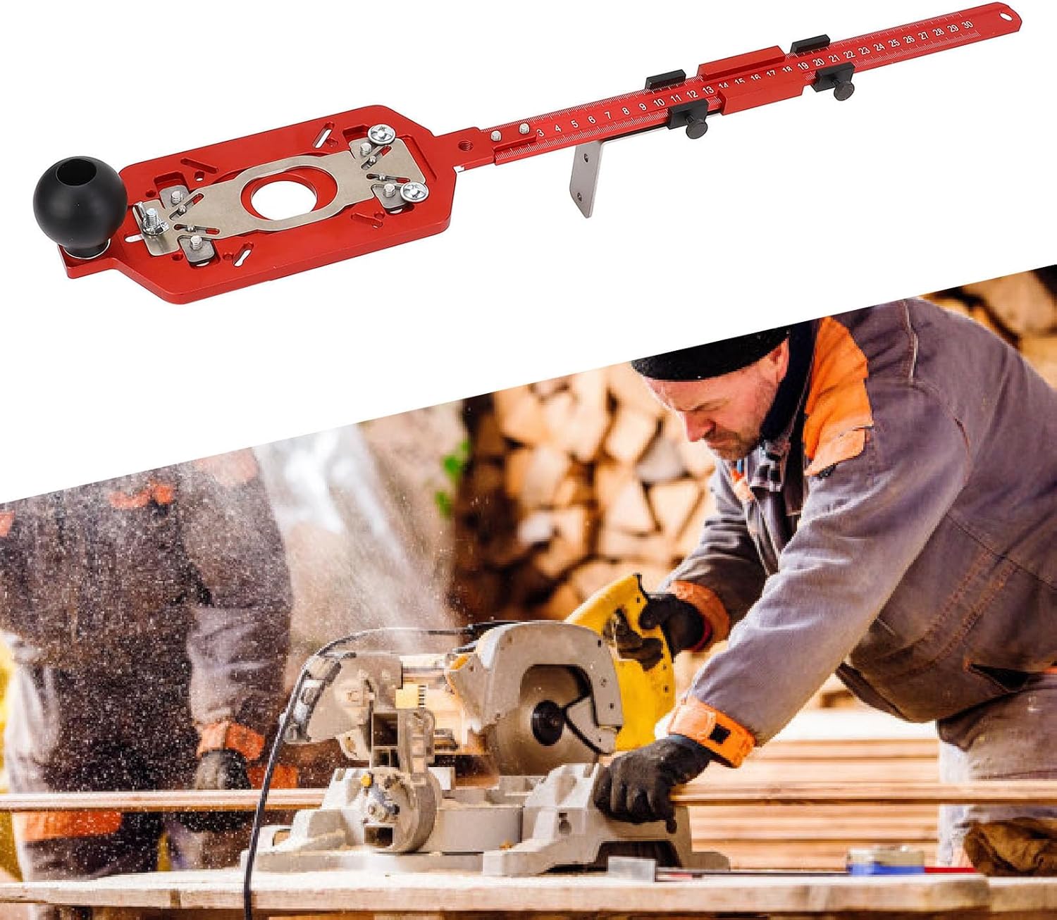 Router Milling Groove Bracket, Adjustable Jig Tool for Accurate Woodworking Operations, Handle Design for Precise Cuts, Multifunctional Circle Cutting with Removable Design