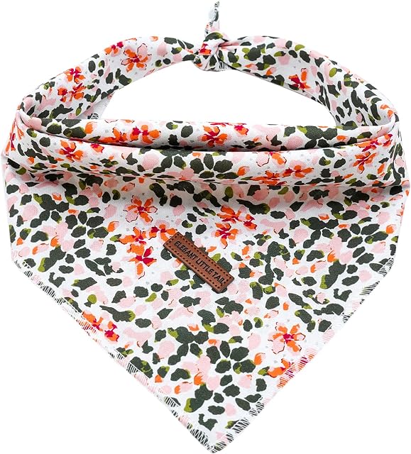 Elegant little tail Dog Bandana, Spring Pet Bandanas 1PC Cotton Washable Boys Girls Dog Bib Kerchief Dog Scarfs for Small Medium Large Dogs