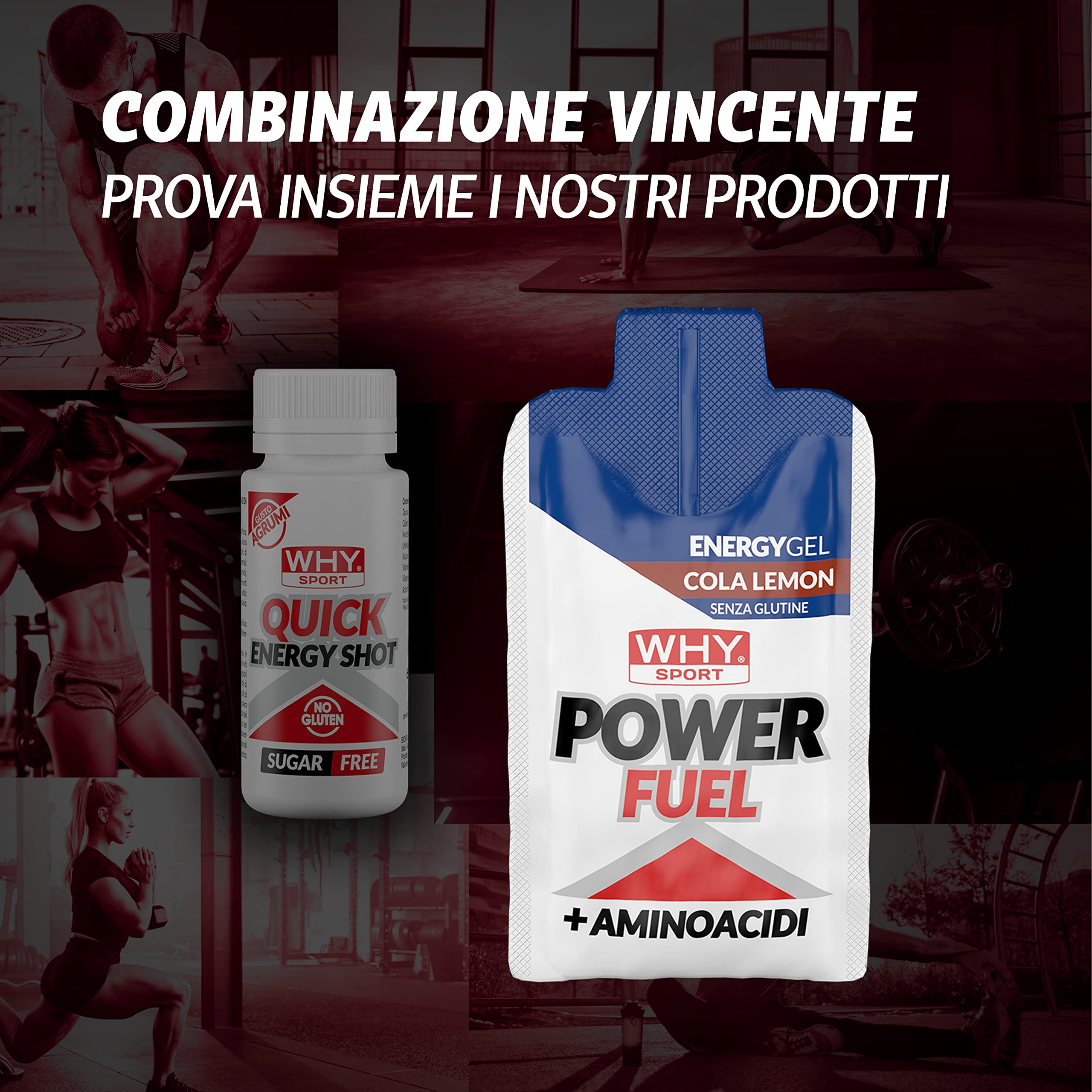WHY SPORT QUICK ENERGY SHOT - Integratore Alimentare Energetico a Base di Vitamina B6 - Vitamina B12 - Taurina e Caffeina - 60 ml - 20 Pezzi