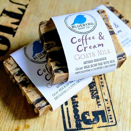 Miniatura 9 de Bluebyrd - Jabón de café y crema exfoliante de leche de cabra  Barras de café orgánico natural  Jabones de barra de leche de cabra hechos a mano,