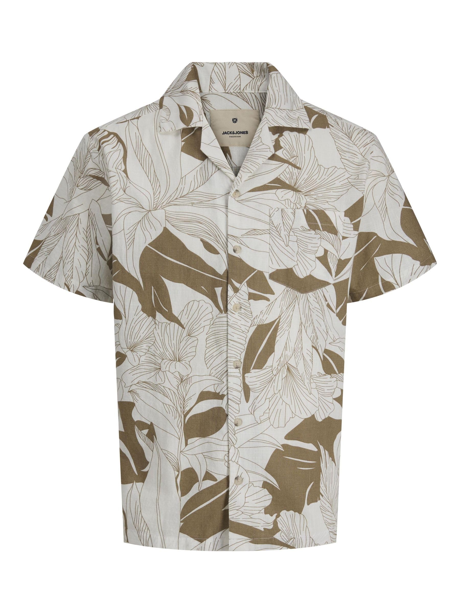JACK & JONES Jprblubahamas Print Resort S/S Shirt, Elmwood, M