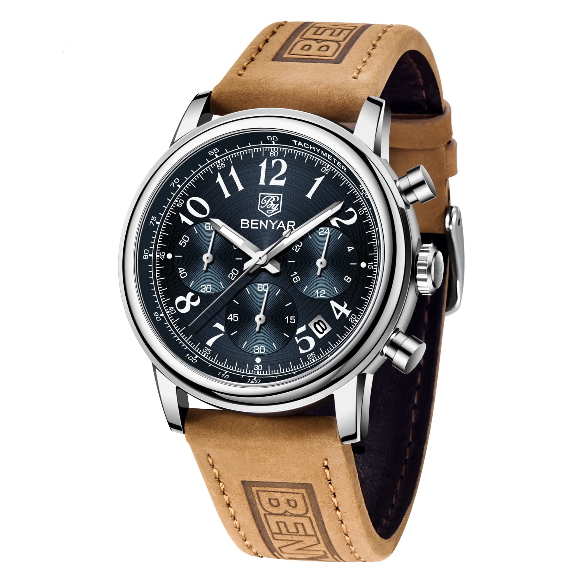 BENYAR Mens Watch,Dress Wrist Watches,Waterproof Chronograph Business Quartz Watch for Men (B09M9T2J7P) Amazon Price History, Amazon Price Tracker