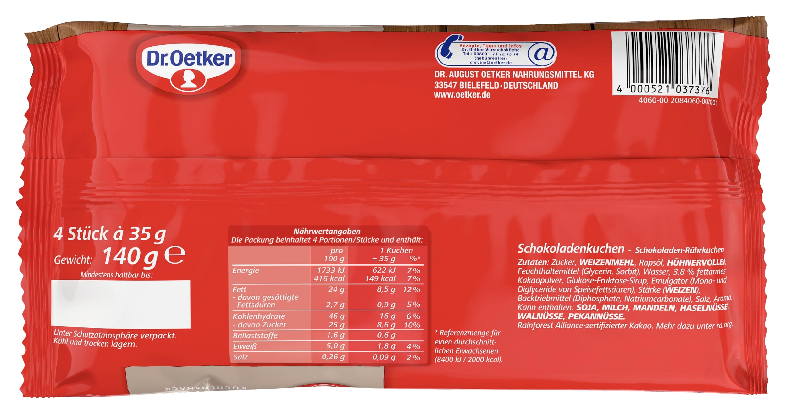 Dr. Oetker Kuchensnack Duo & Schoko Probier-Set 10er Pack, 5 x Duo, 5 x Schoko, pro Packung jeweils 4 Stück à 35 g, Kuchen Snack ohne Schokoladenüberzug, einzeln verpackt, ideal für unterwegs