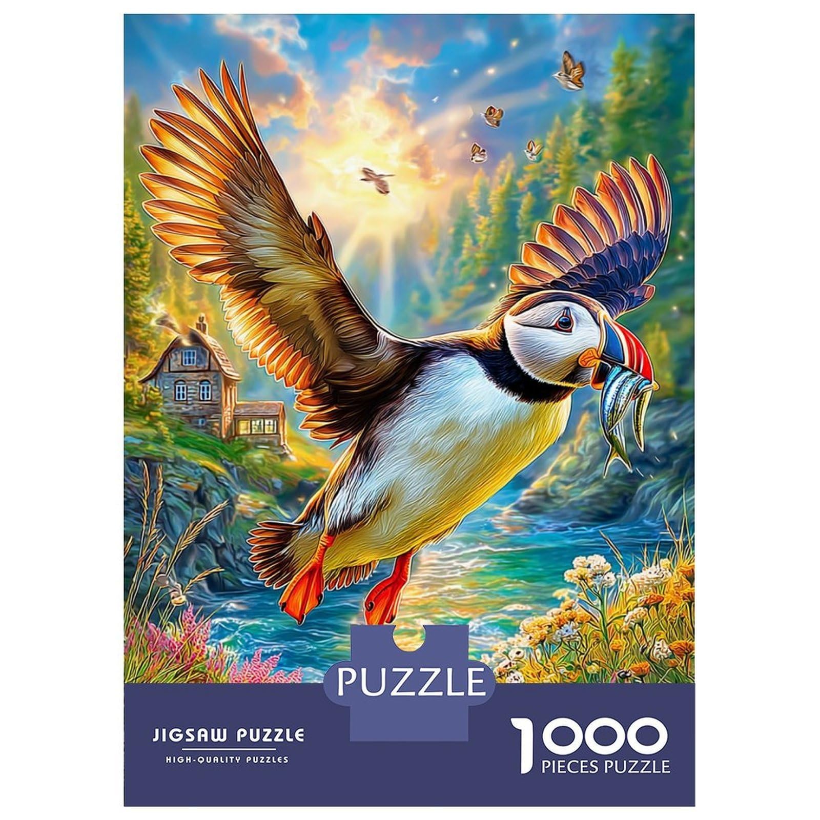 Puffin 1000 Piece Jigsaw Puzzle for Adults And Kids–Challenging Puzzle Game,Home Decoration & Family Fun 38x26cm/1000pcs
