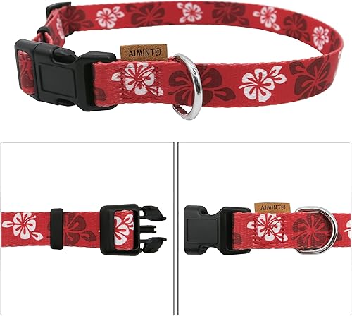 Miniatura 2 de Aiminto Collar de perro, bonito patrón floral, collar suave y ajustable con hebilla de liberación rápida (XS (cuello 9-13 pulgadas, ancho 38