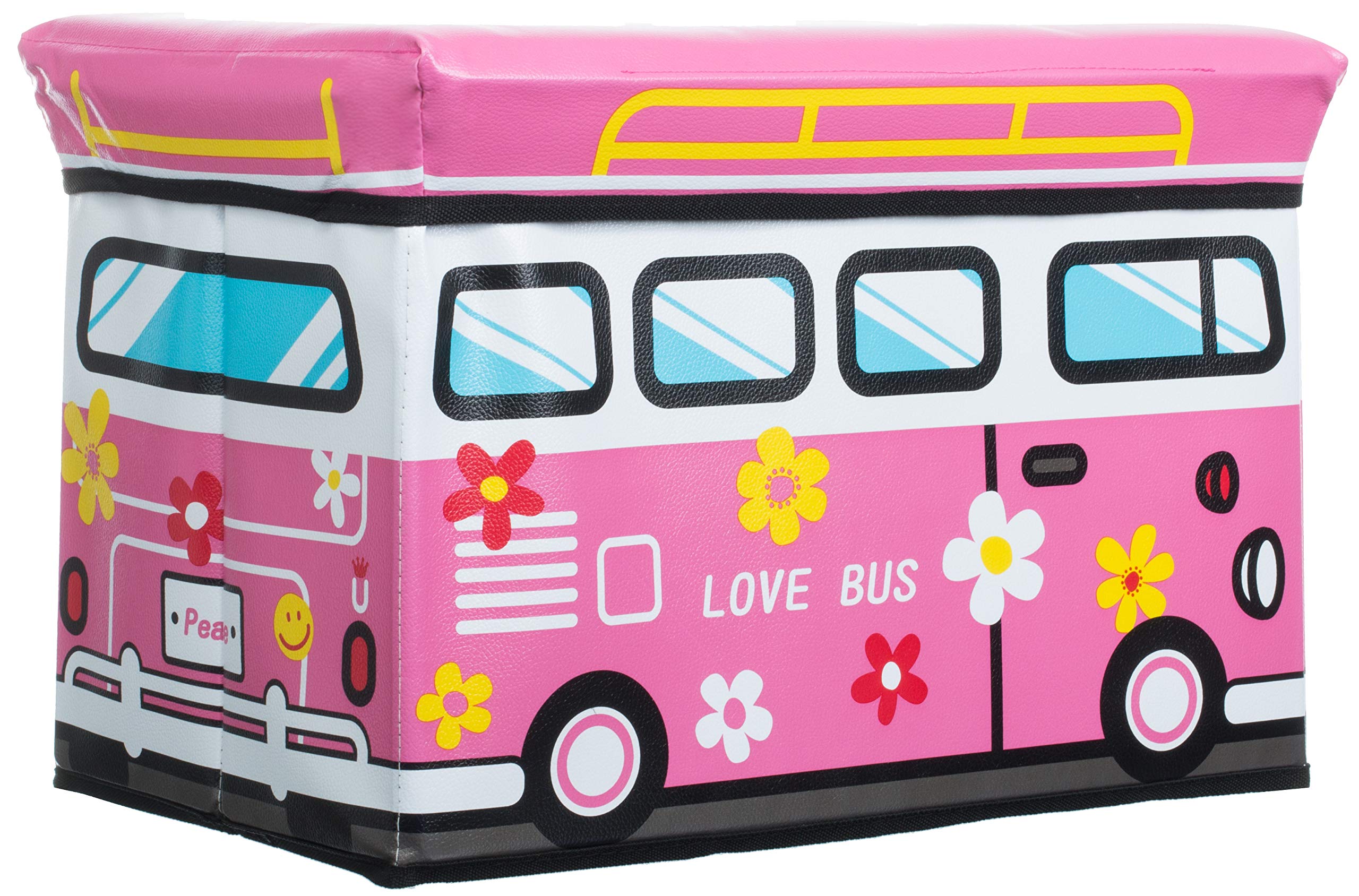 Boîte de rangement enfant Love Bus pliant 49x31x31 cm