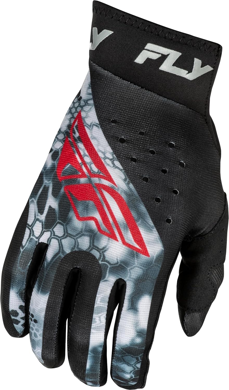 Fly Racing Men's Pro Lite Kryptek Gloves (Black/Red/Grey, Small)