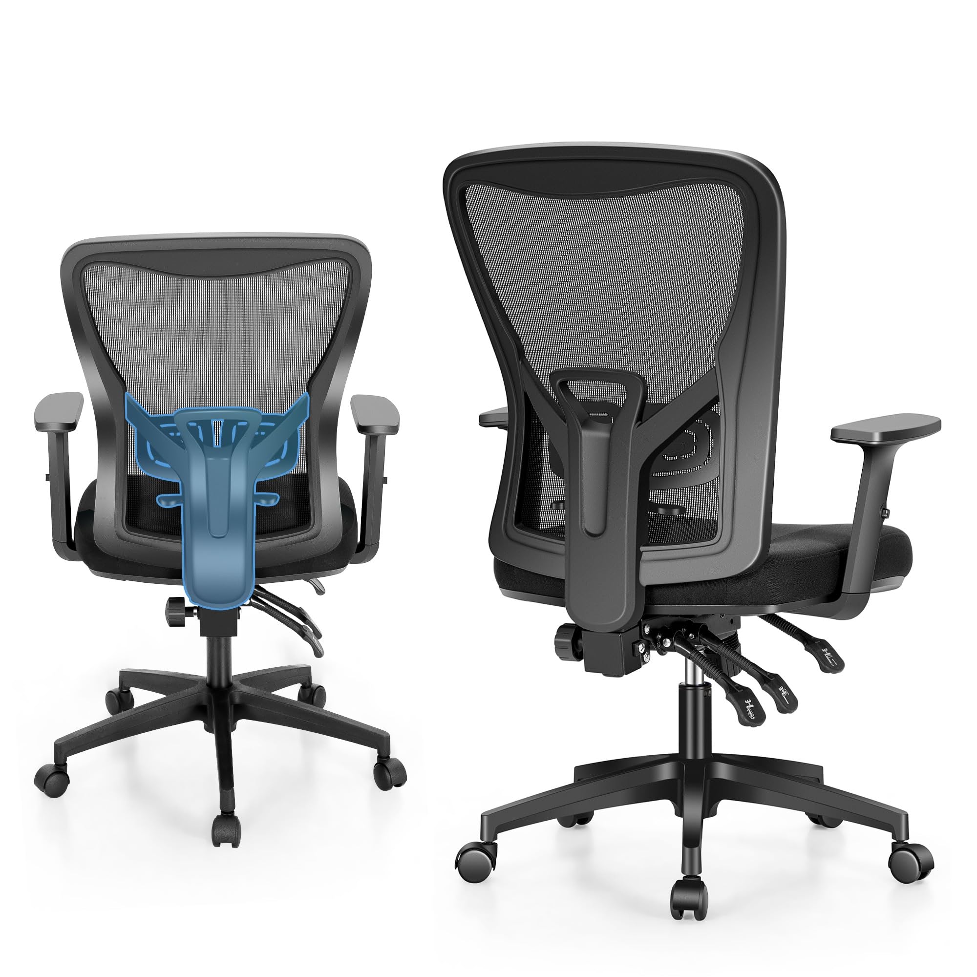 MAISON ARTS Ergonomic Mesh Office Chair, High Back Computer Task Chair Desk Chair with Adjustable Armrest and Lumbar Support for Home Office