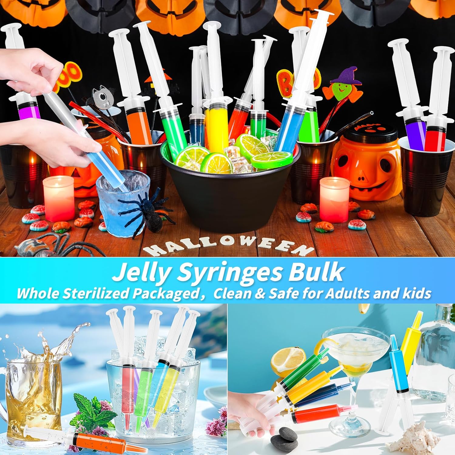 200 Pack Syringes with Tip Cap, 20ml Liquid Syringe BPA-Free Suringes,Washable,Durable, Party Nurses, Halloween, Thanksgiving day, Christmas
