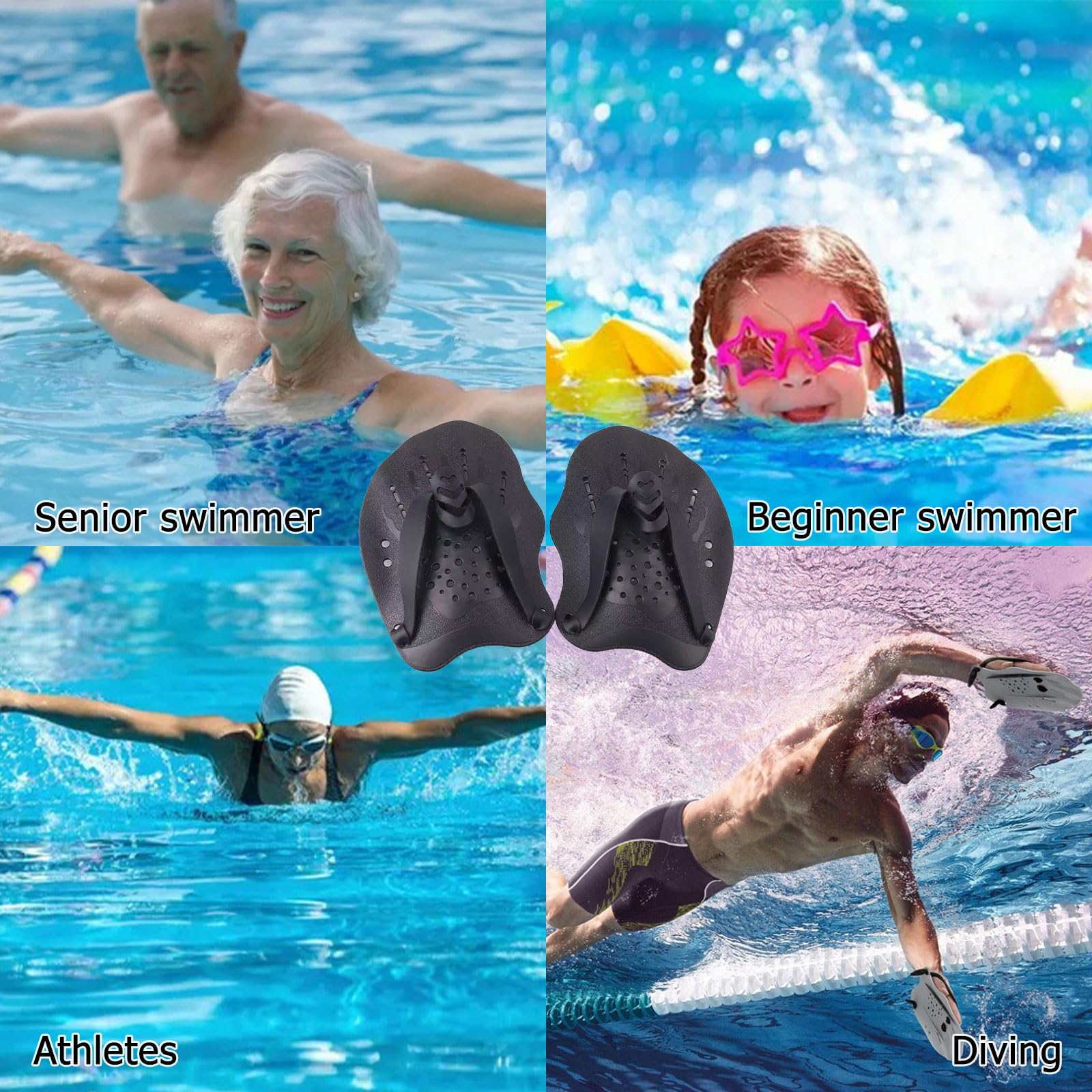 Pale Da Mano Da Nuoto, Pagaia Regolabile Per Nuoto, Pagaia Mano, Palette Per Allenamento Al , Per Il, Accessori Per l'Allenamento Per Adulti Unisex