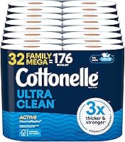 Vista 12 de Cottonelle Papel Higiénico Ultra Limpio con Textura de Ondas de Limpieza Activa, Papel de Baño Resistente, 24 Rollos Mega Familiares = 132 Rollos