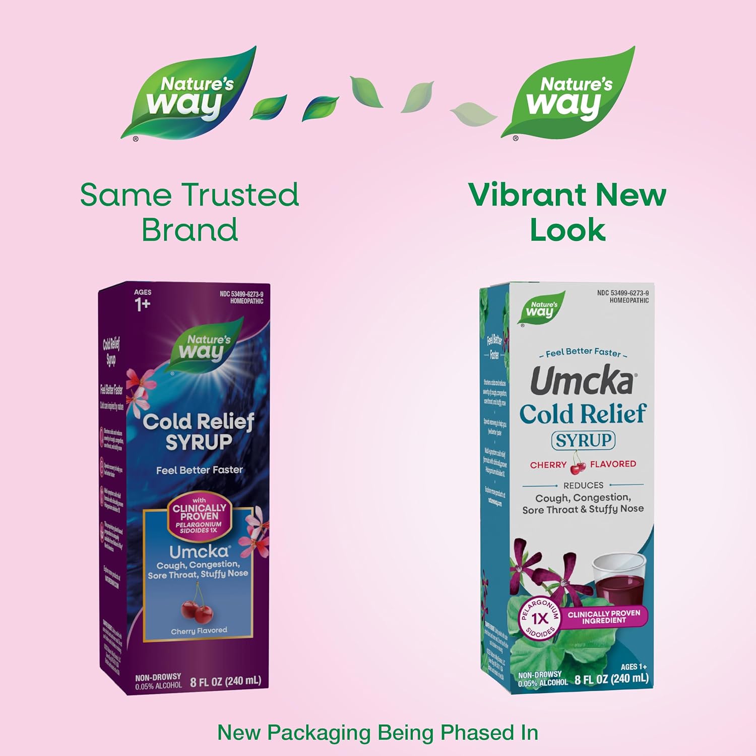 Nature's Way Umcka Cold Relief Syrup, Shortens Duration & Reduces Severity, Multi-Symptom Cold Relief, Homeopathic, Phenylephrine Free, Non-Drowsy, Cherry Flavored, 8 Fl Oz (Packaging May Vary) - Image 2