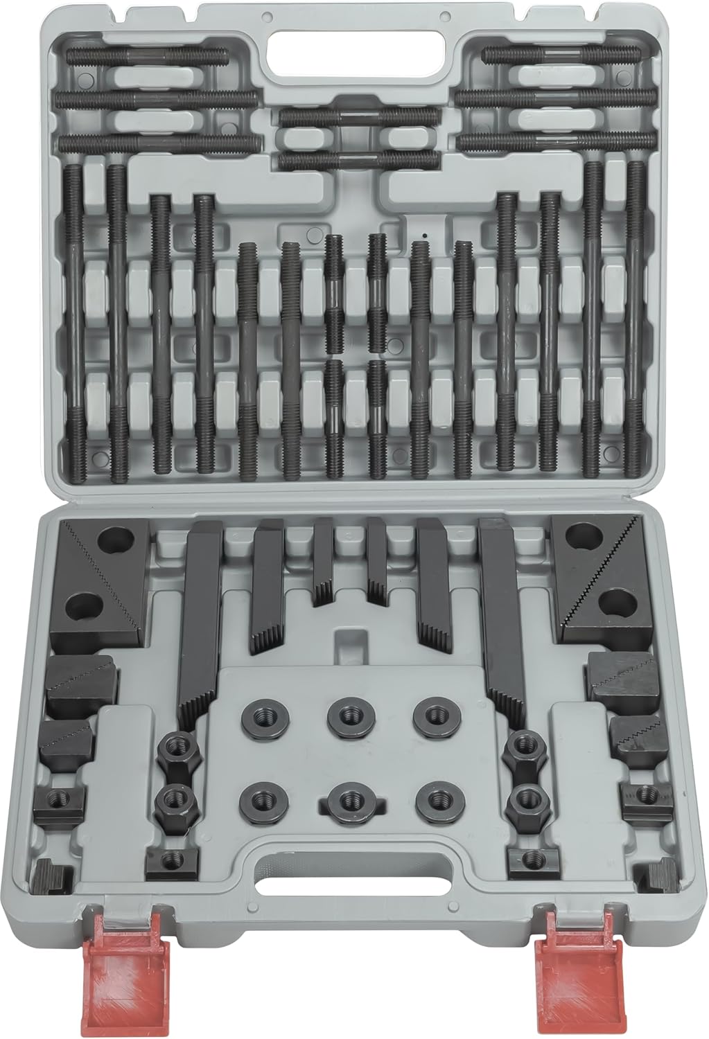 CME 58 pc Machinist's Clamping Kit, 5/8" T-Slot Width, 1/2"-13 Thread, Plastic Case