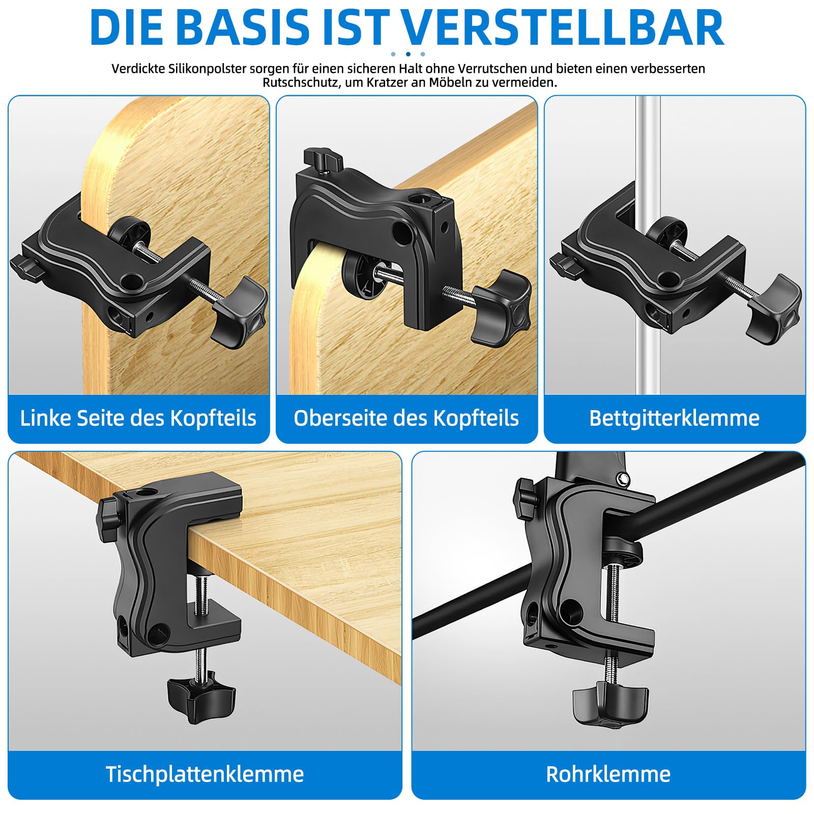 Webcam Ständer Halterung, 70 cm Arm mit Klemme Schreibtisch Kamera Halterung mit 1/4'' Schrauben,Überkopf Tischkamera Telefonhalterung für DSLR Gopro Hero Action Kamera Videoleuchte Logitech Webcam