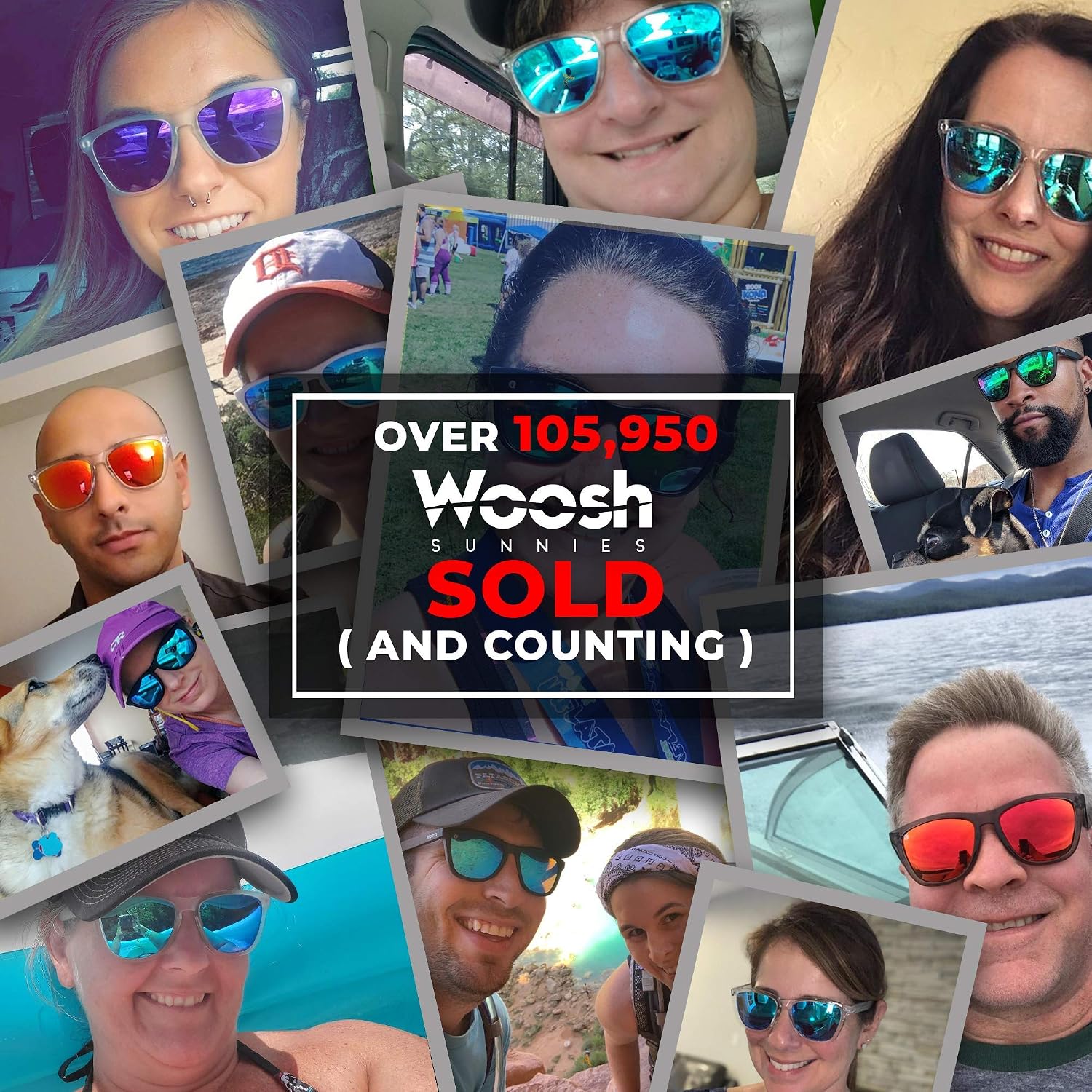 Woosh Polarized Lightweight Sunglasses for Men and Women -Unisex Sunnies for Fishing Beach Running Sports and Outdoors image 2