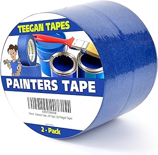 Gaffer Power Painters Tape 2 Inch Wide by 50 Yards |2-Pack | Tape for Walls No Damage to Paint | Blue Masking Tape| Thin Paint Tape for Walls | Blue Painters Tape | 2-Pack by Teegan Tapes
