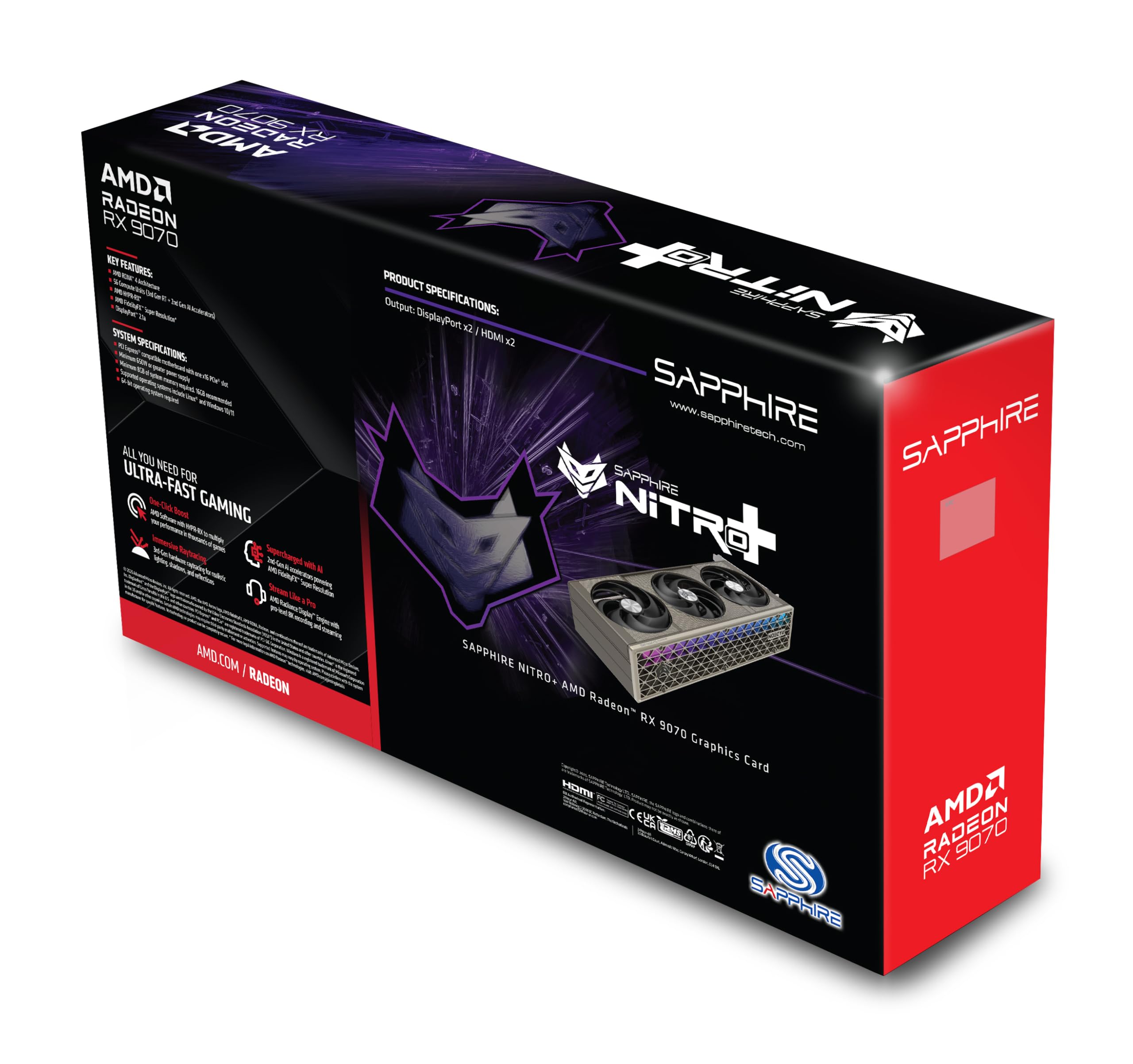 Sapphire NITRO+ AMD RADEON™ RX 9070 GAMING OC 16 GB DUAL HDMI/DUAL DP