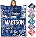Ships Next Day, Personalized Blankets and Throws Custom Blanket with Name Customized Flannel Blanket for Kids Christmas Blanket Gifts for Teen Girls Boys