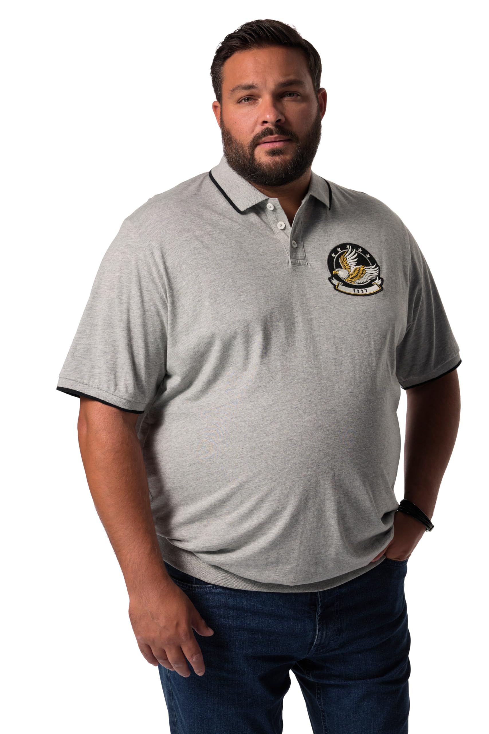Men Plus Herren große Größen Übergrößen Menswear L-8XL Poloshirt, Halbarm, Bauchfit 832488