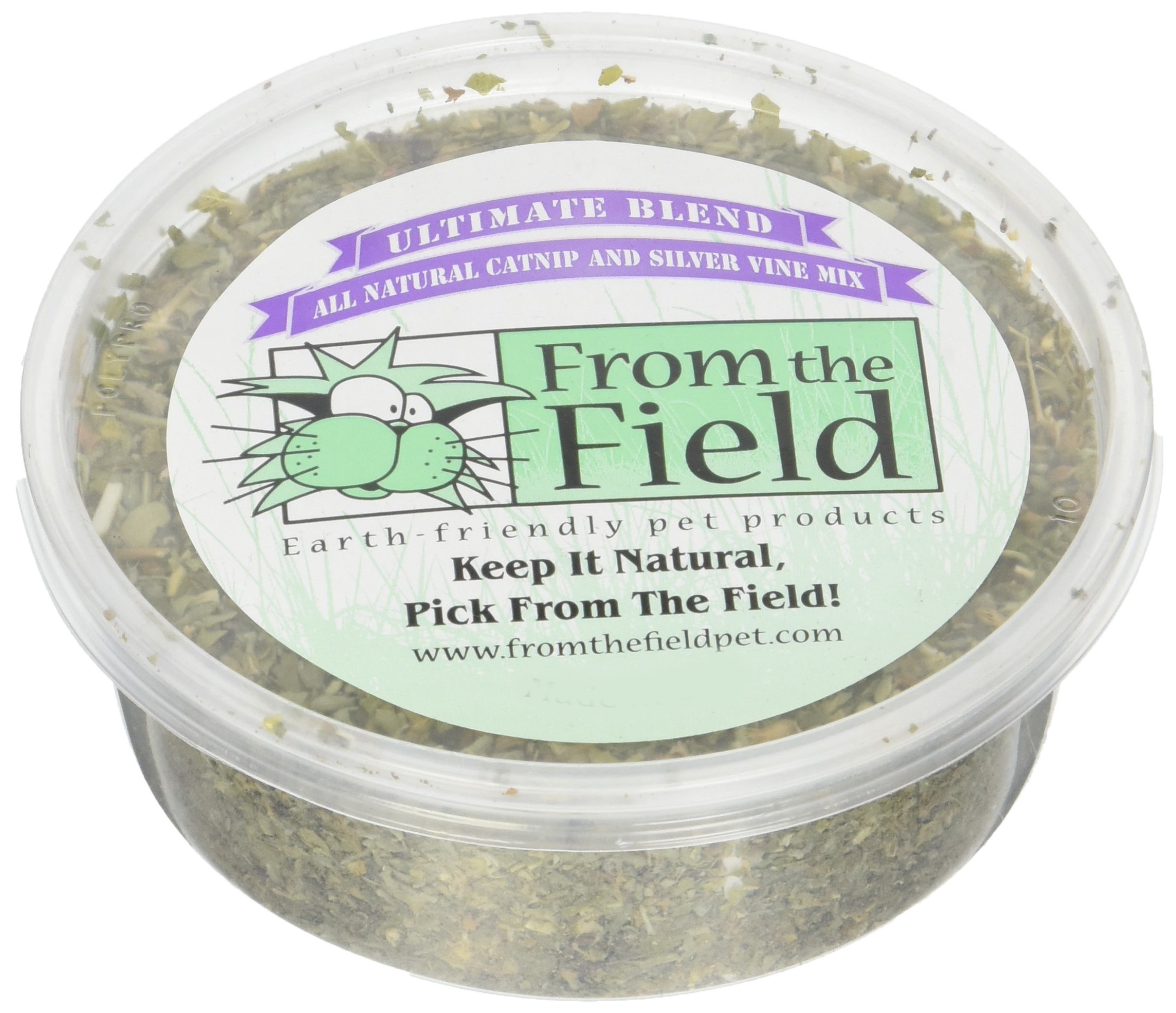 from The Field | Ultimate Blend Catnip & Silver Vine | Premium USA-Grown Catnip for Toys & Playtime | Fresh, Potent, Non-Toxic, Eco-Friendly | Safe for Kittens & Cats | Resealable 1 Oz Tub