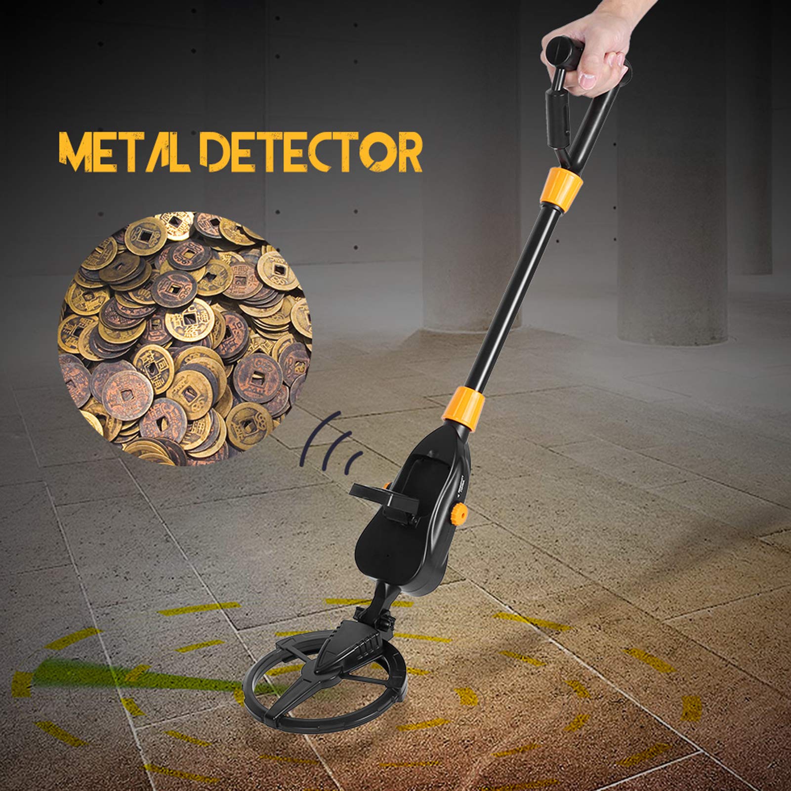 Treasure Scanner, Metal Detector Waterproof Dial Deep Sensitive Metal Detector 10CM Measuring Range for Airport for Border Security