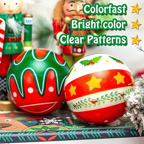 Miniatura 4 de LovesTown Juguetes de bolas de estrés de Navidad, 20 juguetes de Navidad para apretar, bolas inflables de 2.5 pulgadas para aliviar el estrés,
