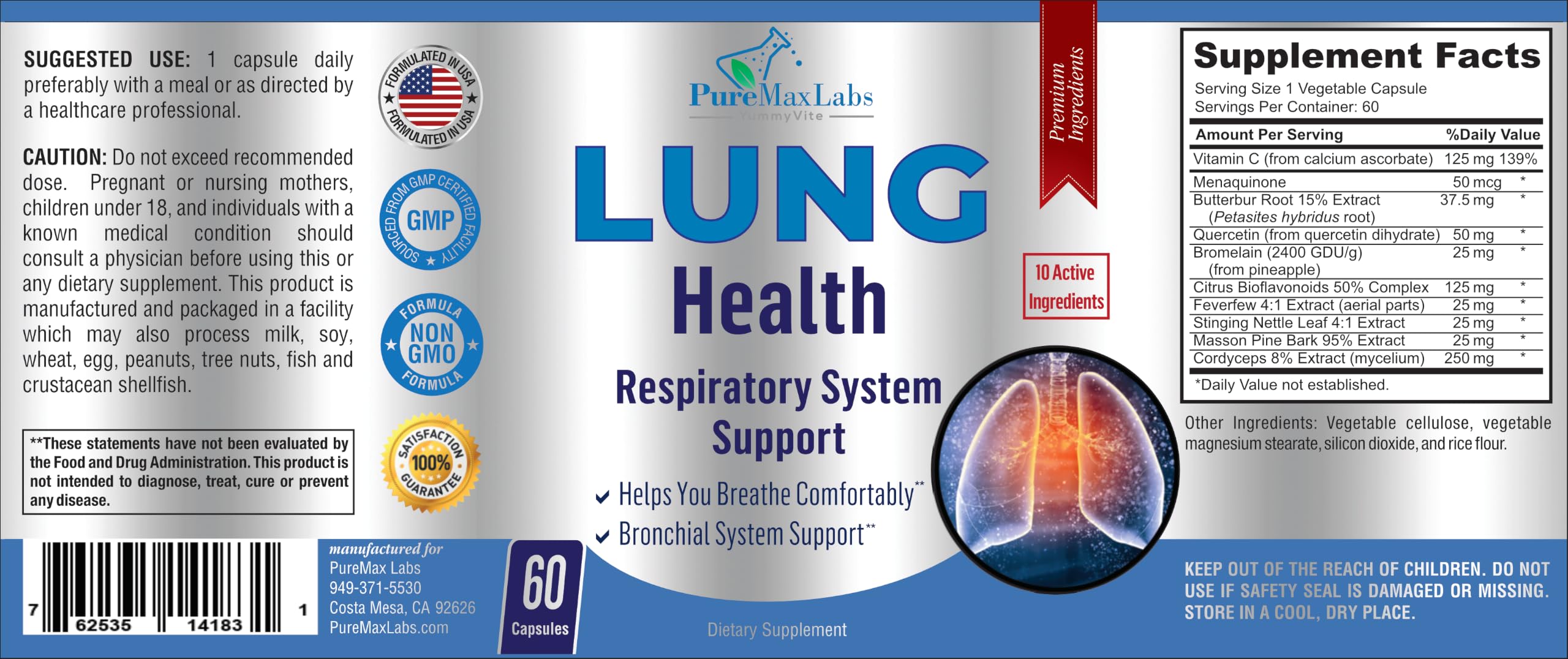 YUMMYVITE Lung Support Supplement, 60 Count (Pack of 1) — Amazon image 6