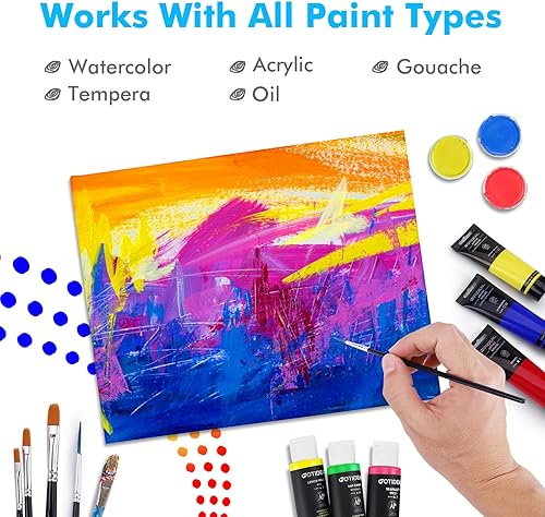 Miniatura 4 de GOTIDEAL Tableros de lienzo a granel para pintura, 8 x 10 pulgadas, paquete económico de 40 unidades, lienzos imprimados con gesso para pintura,