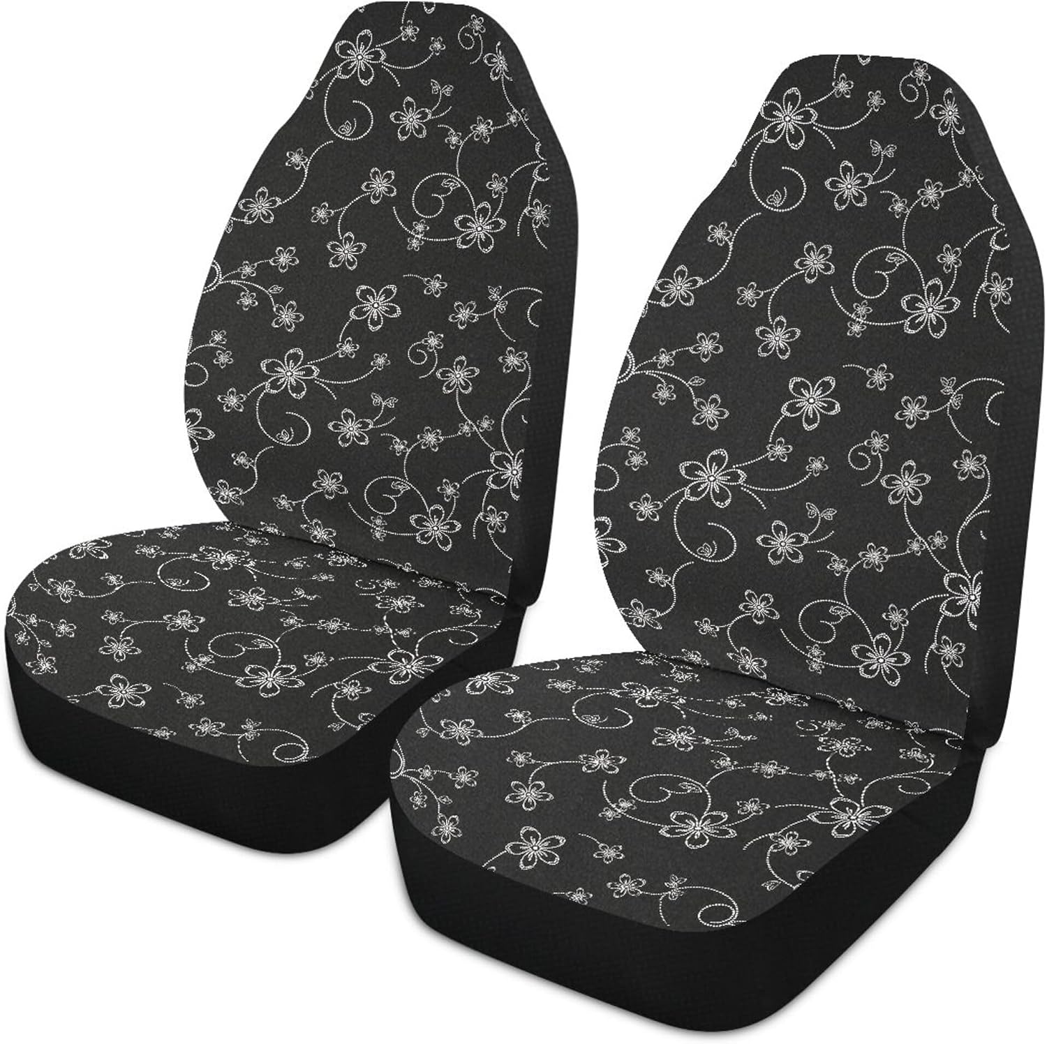 Burbuja Trendy Flowers Front Car Seat Cover, Breathable Car Seat Protectors Universal Fits SUV, Cars, Truck, Non-Slip, 2 Pack