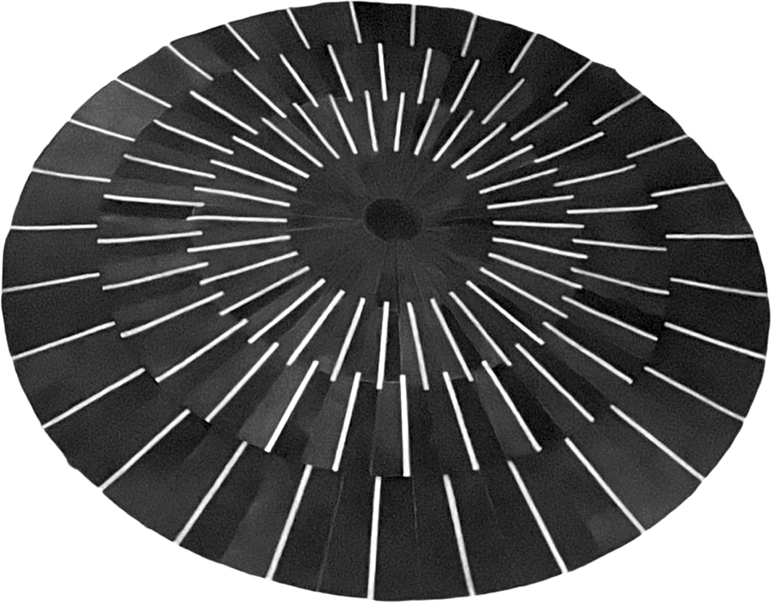 Cowhide Hairon Leather Round Rug Long Striped Black Rug Handmade Leather Area Rugs for Living Room, Bedroom & Hall (3x3 ft)