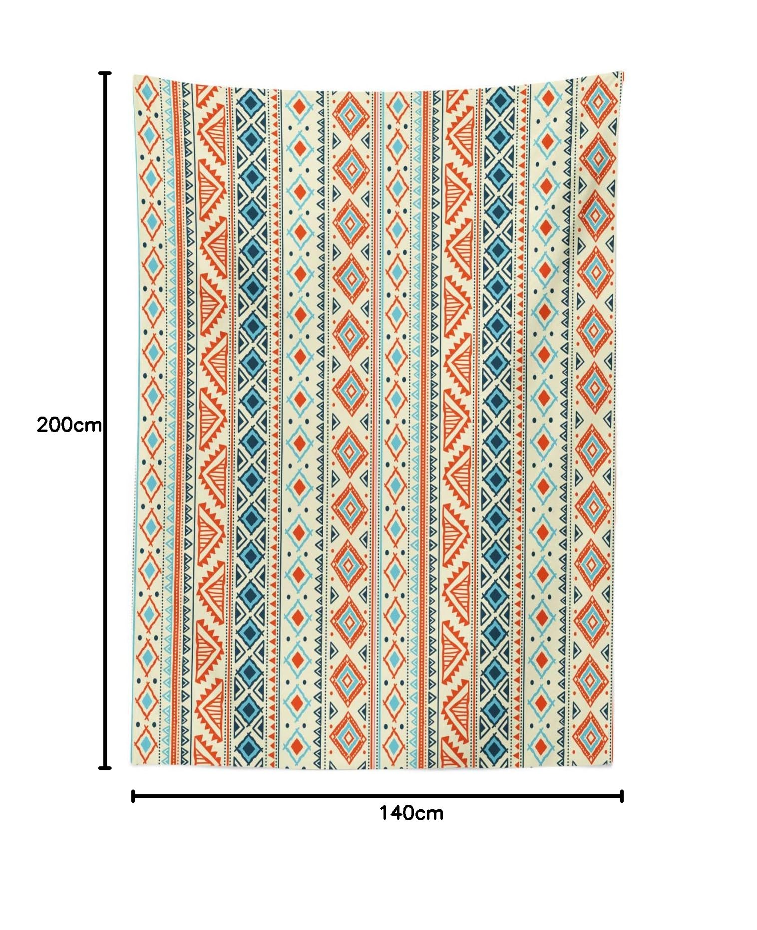ABAKUHAUS Tovaglia Africana Rettangolare 140x240 Cm – Motivo Madre E Figlio, Colori Scarlatto, Giallo, Nero, Impermeabile E Antimacchia