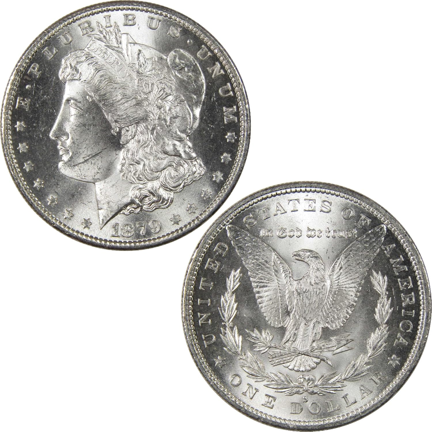 1879 S Morgan Dollar Uncirculated Silver $1 Coin