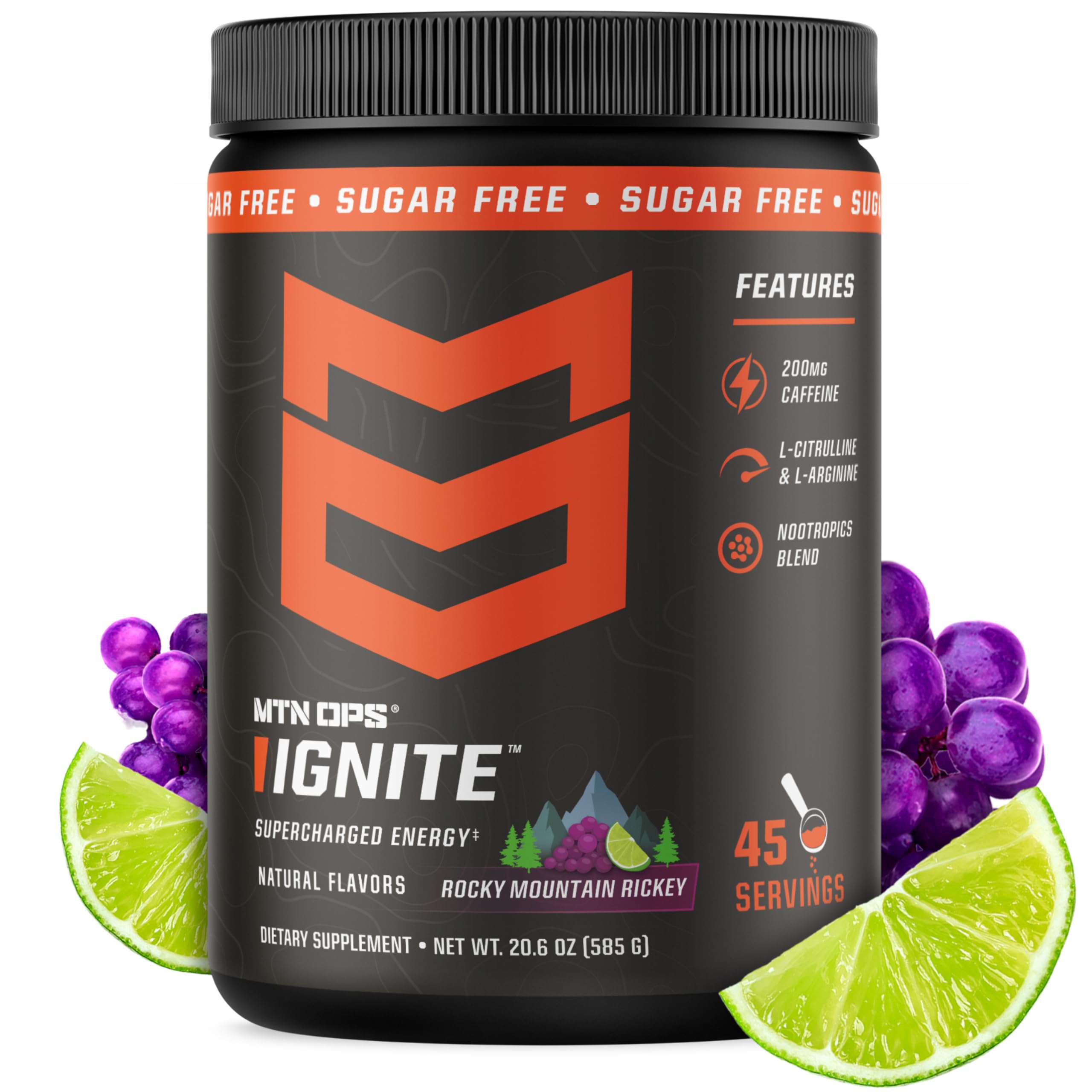 Amazon.com: MTN OPS Ignite Sugar Free Energy Drink Powder with