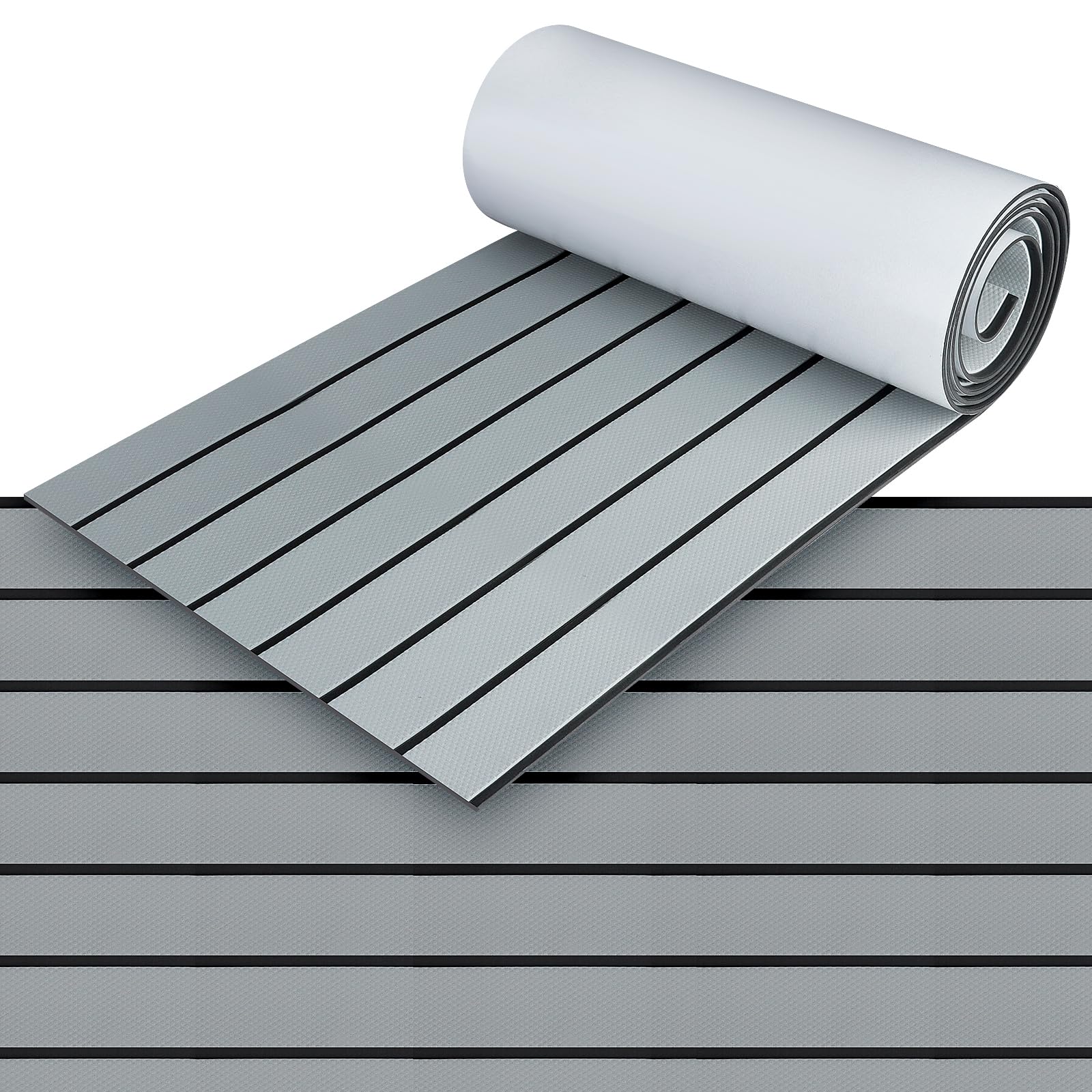 Boat Flooring EVA Foam with Self-Adhesive Decking, Non-Slip Faux Teak Marine Boat Mat Boat Carpet Sheet for MotorBoats Pontoon Yacht Jon Boat Kayak Swim Platform Floor 94"x16"/23", 47"x16"