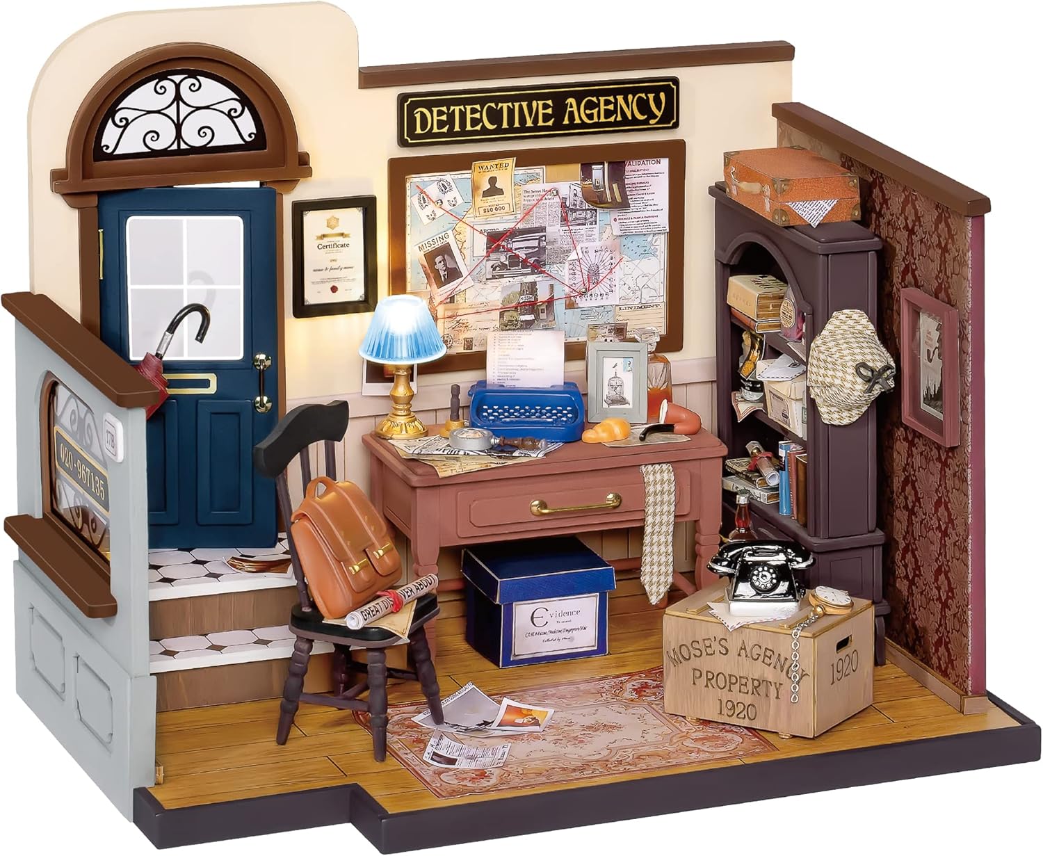 Rolife DIY Casas de Muñecas Miniaturas Madera para Montar Miniature House Maquetas Escala 1:20 para Construir Adultos Niñas y Niños 14 Años (Mose's Detective Agency)