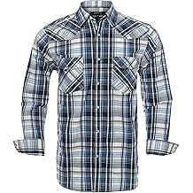 Western Shirts for Men with Snap Buttons Regular Fit Plaid Mens Long Sleeve Shirts Casual