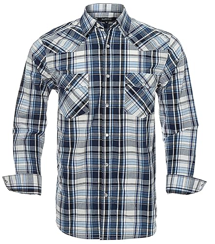 Western Shirts for Men with Snap Buttons Regular Fit Plaid