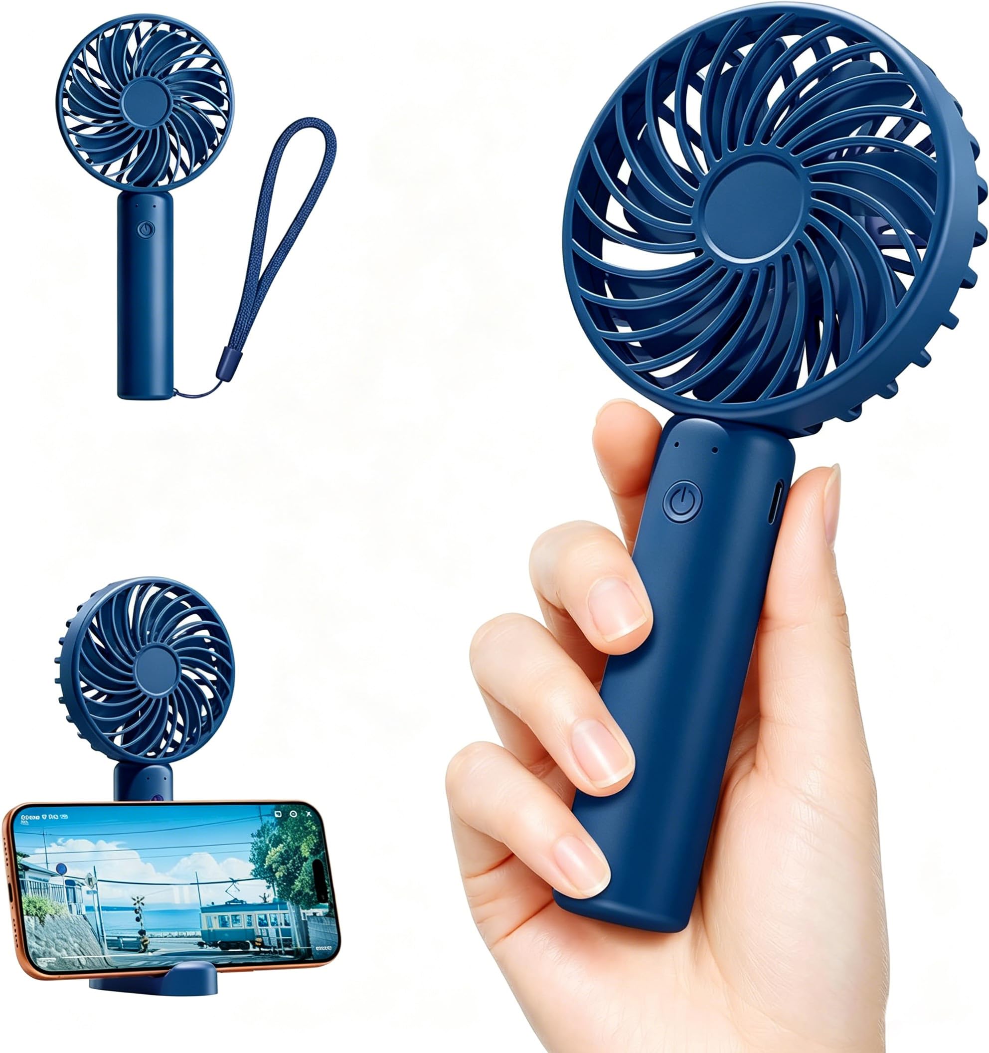 新品 10個 ミスト機能付き ミニハンディファン 携帯扇風機 卓上  USB充電式 青 Amazon | ハンディファン 手持ち/卓上 2way 7枚羽根 強力 軽量 小型