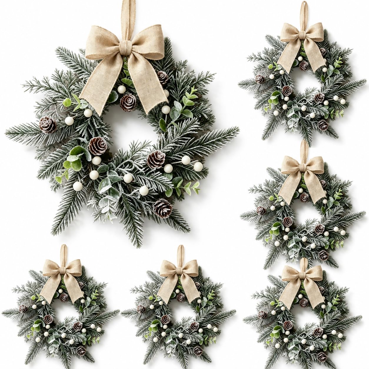 Ghirlanda artificiale verde primaverile estiva con mini eucalipto per mobili da cucina, con nastro, per porta d'ingresso, portico, parete, finestra, decorazione per casa colonica (6, cedro)