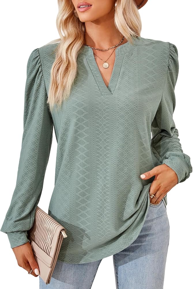 ORANDESIGNE Bianco Camicetta Donna Elegante Blusa Top A Manica 3/4 Colletto Girocollo Tinta - Foto 6