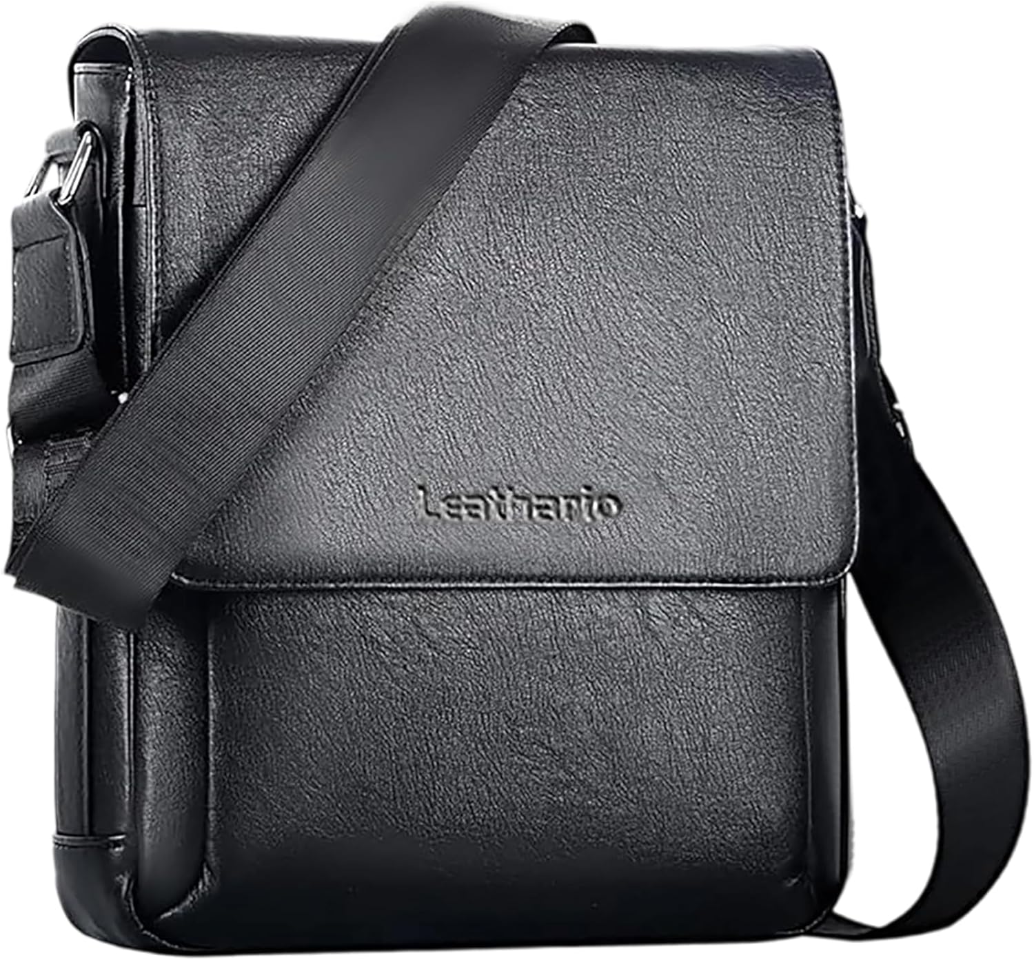 Leathario Men's Crossbody Bag, Vegan Leather, Shoulder Purse Side Sling Satchel, Small Messenger for Travel Work Daily - Image 9