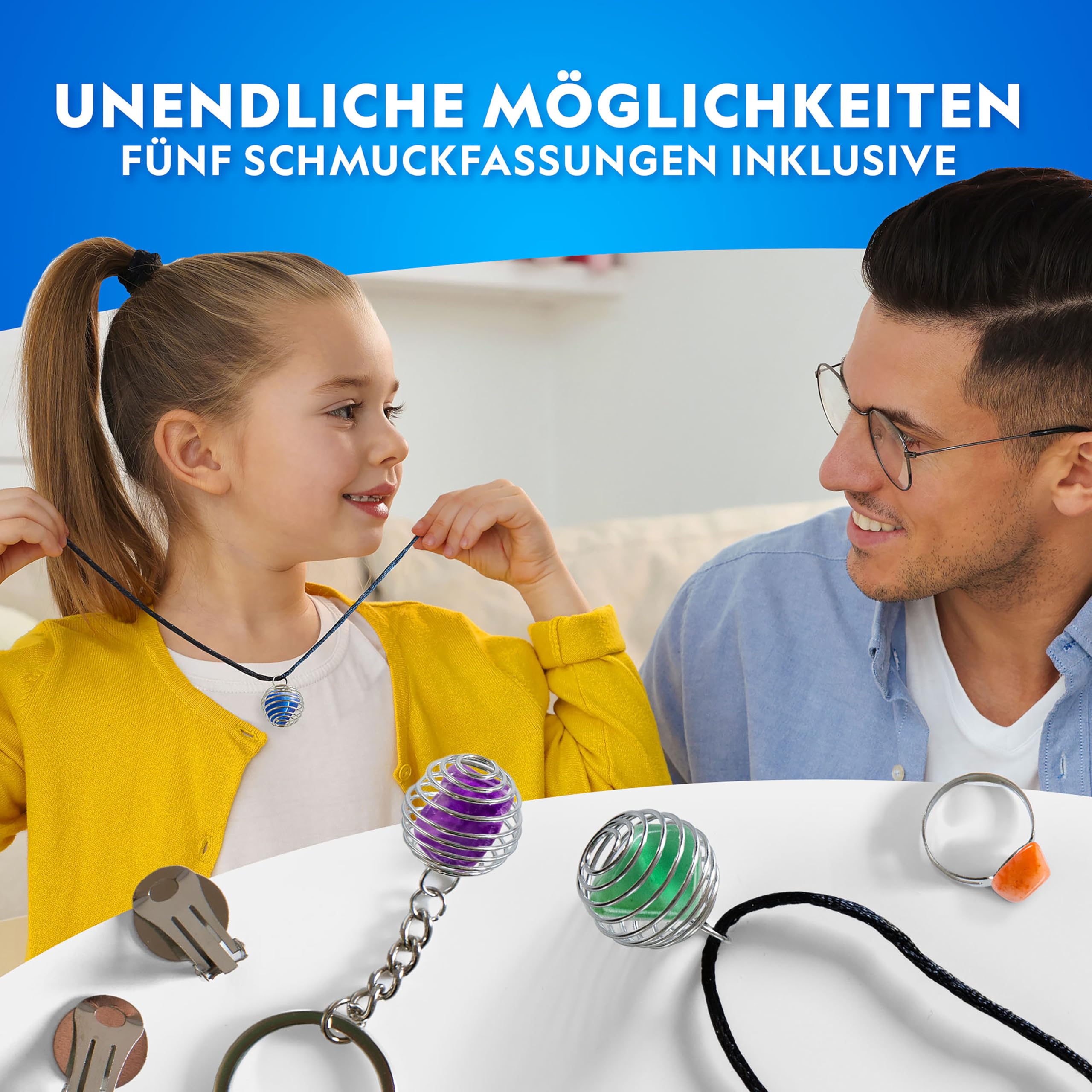 NATIONAL Geographic Nachfüllset für Trommelpolierer – 453 g Rohsteine und Edelsteine zum Polieren, inkl. Amethyst und Quarz – Schleifpulver & Schmuckzubehör
