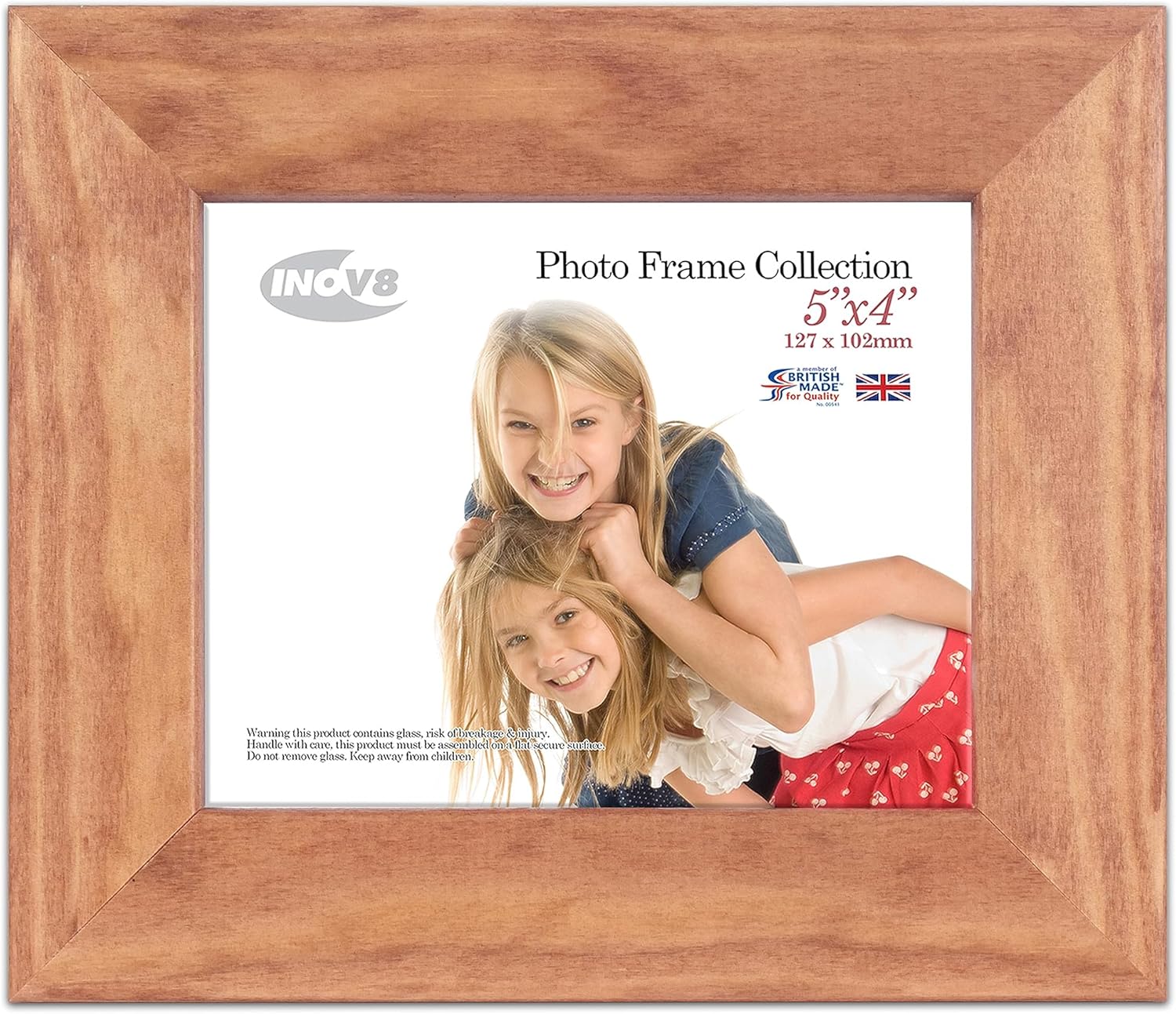 Inov8 British Made Real Wood Picture/Photo Frame 5x4" Inch(12x10cm) - Kayla 30mm Light Oak