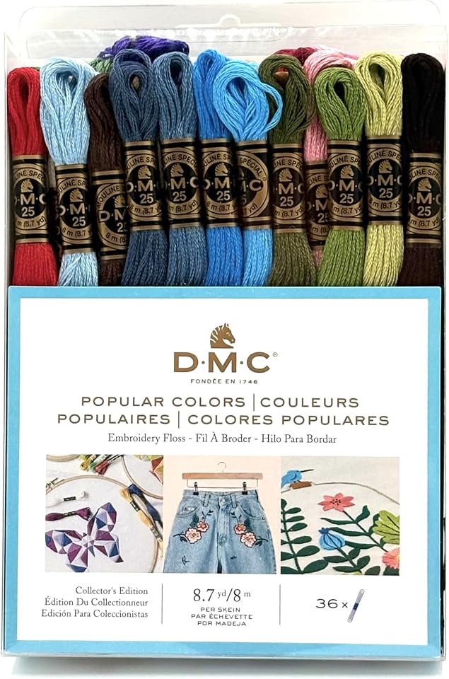 DMC Popular Colors Embroidery Floss Pack, 36 Colors product image from Amazon