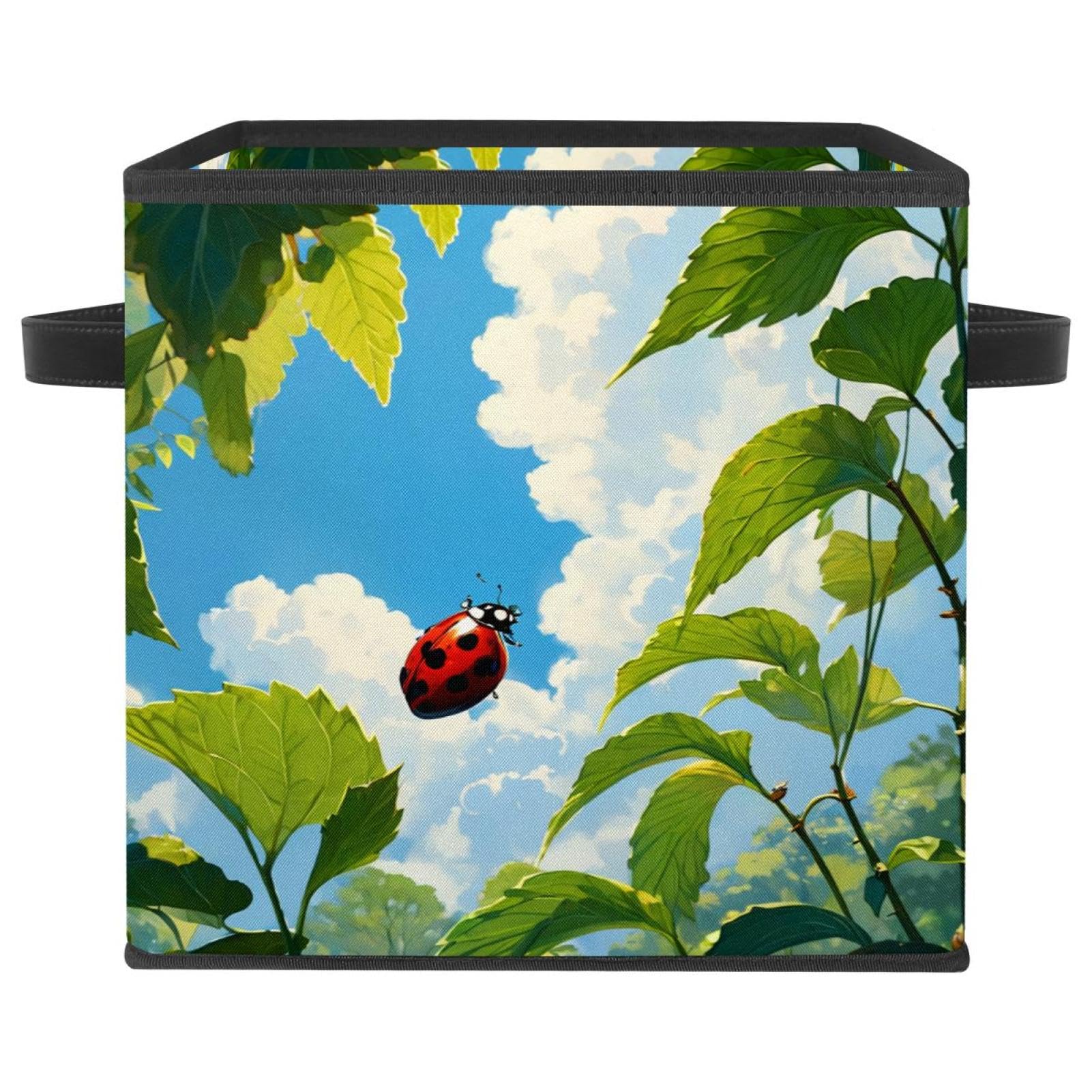 Panier de rangement coccinelle bac salon tissu robuste