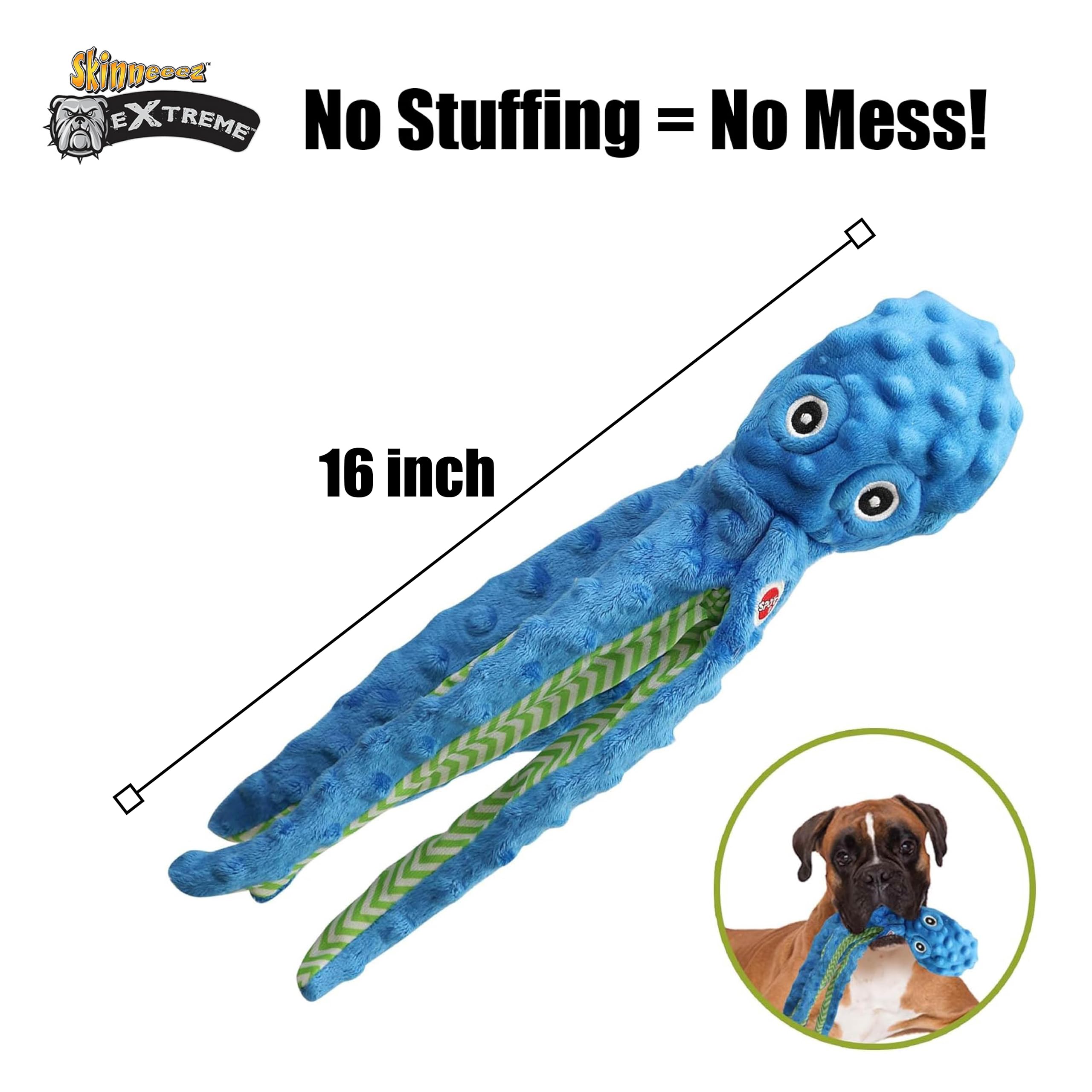 Pet Supplies : SPOT Skinneeez Extreme Octopus Dog Toy – 16