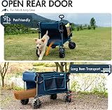 Portal Carrello pieghevole da festival e spiaggia con ruote e tettuccio; carrello XXL da 350L, carrello da campeggio robusto con freni, portellone aperto, carrello da traino pieghevole, carrello da - 2
