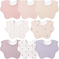 Vista 1 de Bearmoss Baby Bibs for Drooling & Teething 8 Pack Muslin Cotton Soft Absorbent Adjustable Unisex Bibs Boys Girls 0-36 Months