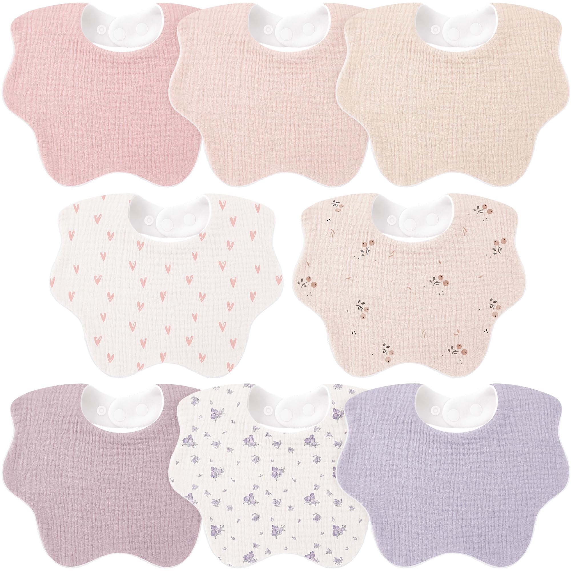Bearmoss Muslin Cotton Bibs 8-Pack